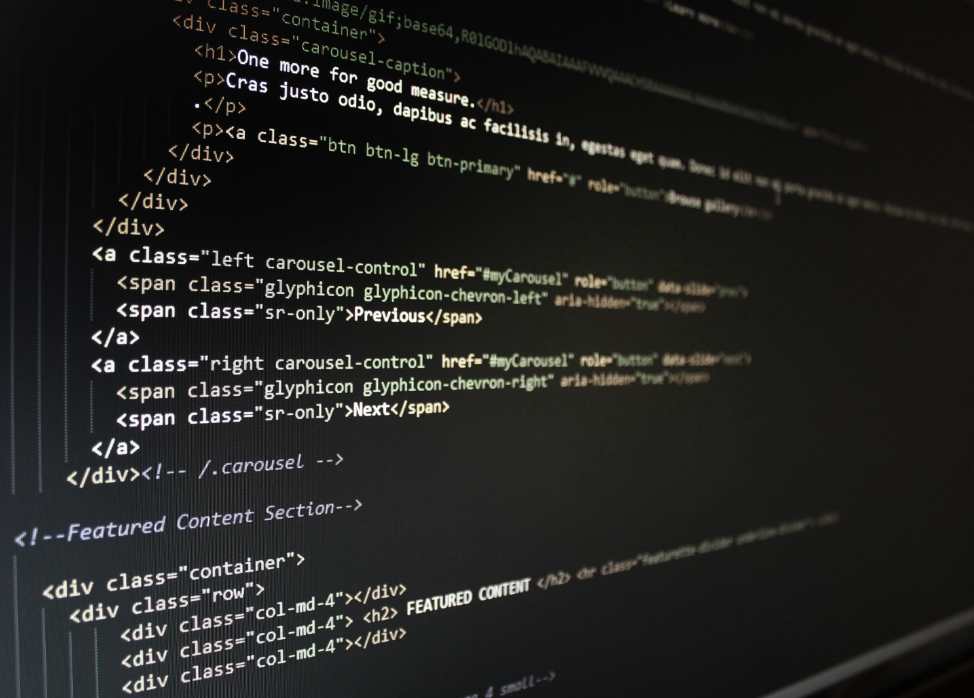 computer screen with lines of code