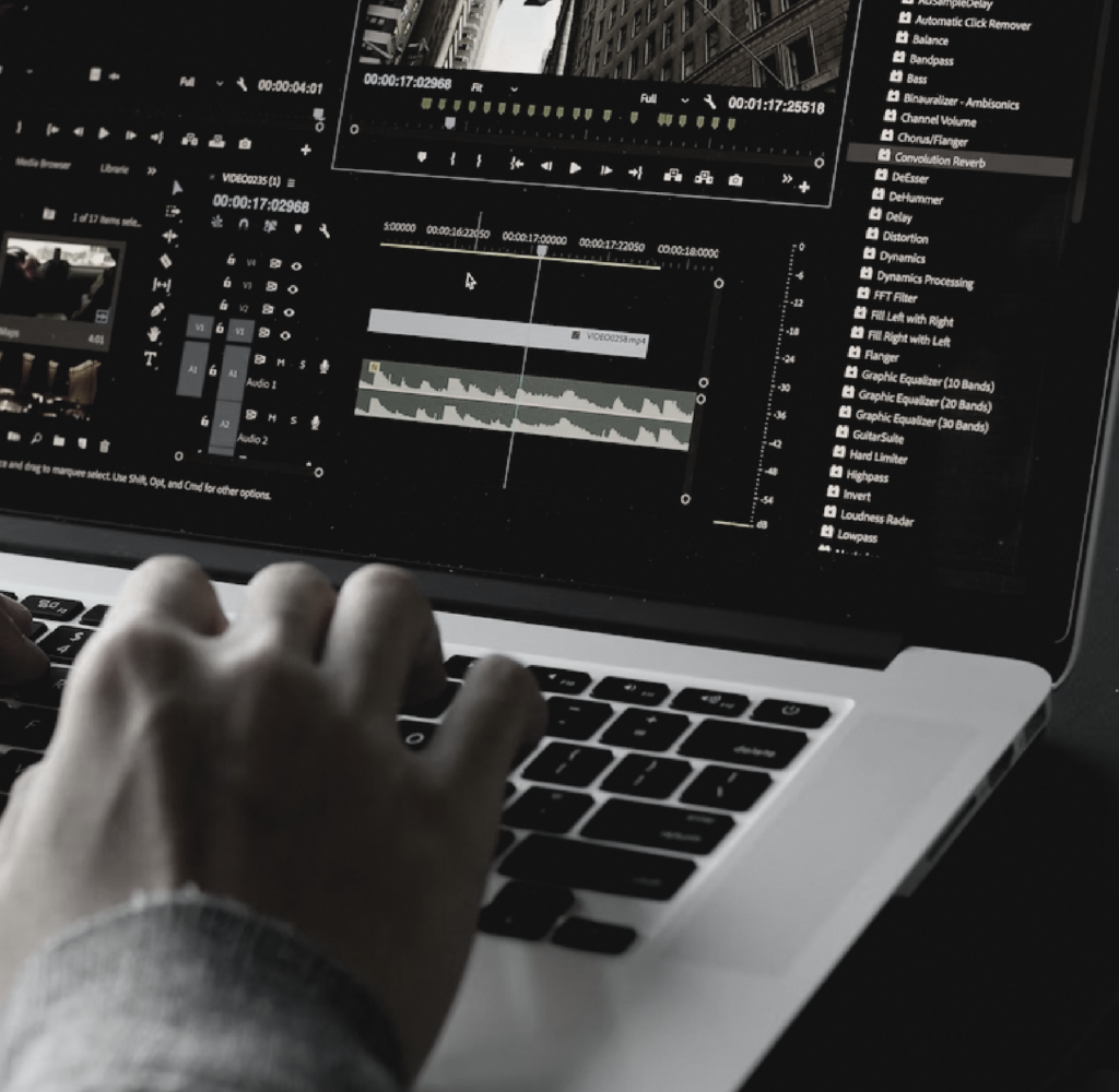 video editing on laptop