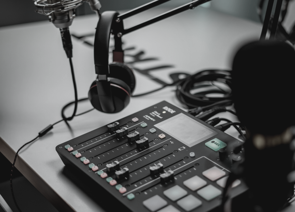 headphones and soundboard