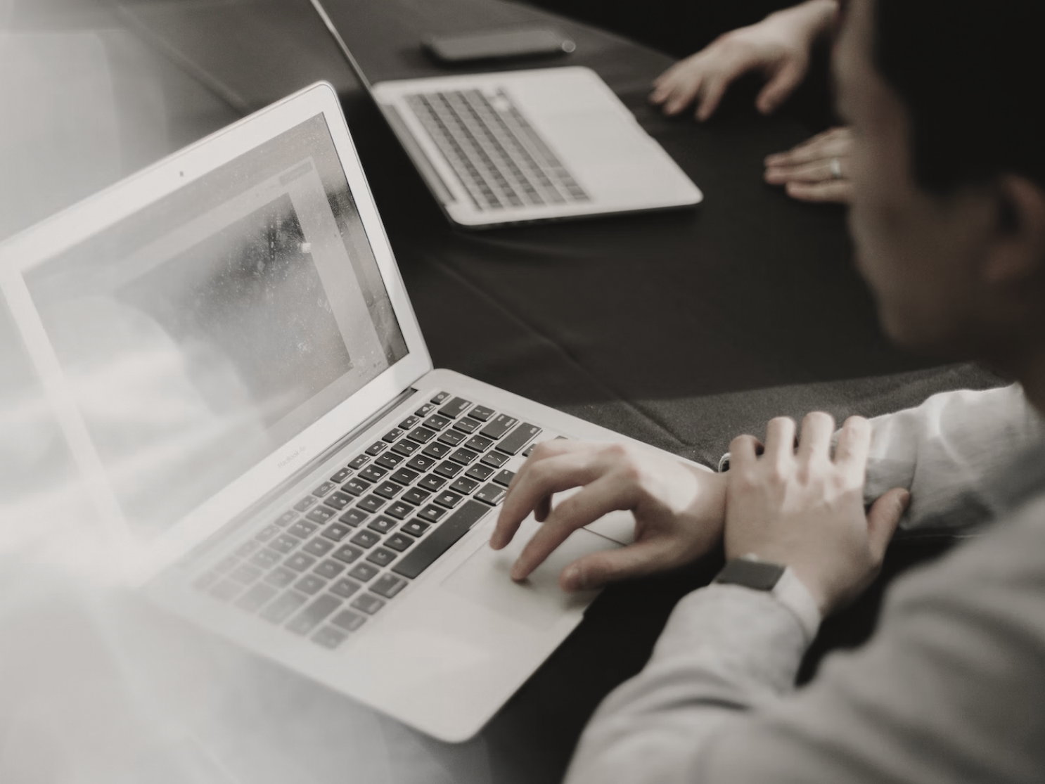 man working on laptop